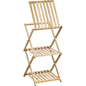 Koupelnový nábytek Polička do koupelny skládací bambus 39 x 32 x 67cm