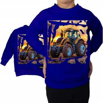 Pánská mikina Tepláková Mikina pro Chlapce Modrá Traktor 116/122