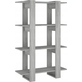 Knihovna Regál na knihy / dělicí stěna, šedý dub sonoma, 80x30x123,5 cm