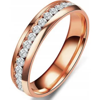 Prsten Růžový zlatý Prstýnek s bílými Zirkony
