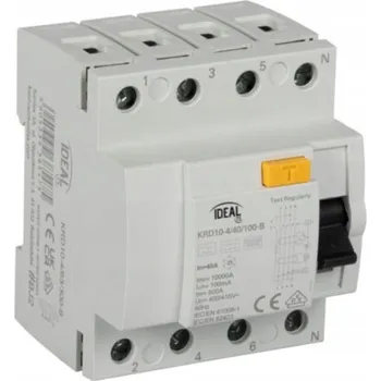 Proudový chránič Proudový chránič KRD10 4P 40A 100mA typ B Ideal