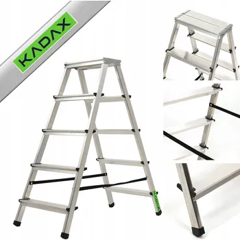 Žebřík ŽEBŘÍK KADAX DO DOMÁCNOSTI 5 SCHODŮ OBOUSTRANNÝ SKLADACÍ
