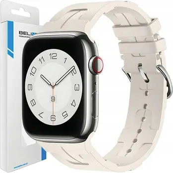 Řemínek na hodinky Beline silikonový řemínek pro Apple Watch Ultra 38/40/41mm béžový / hvězdně bílý (starlight) - balení box