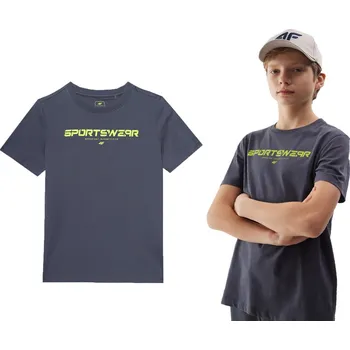 Chlapecké tričko Bavlněné tričko 4F M1114 chlapecké letní tričko velikost 158.