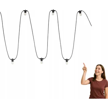 Venkovní osvětlení Světelný řetěz TK-Lighting 4 cm do zásuvky černý