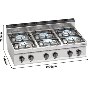 Sporák G.Gastro Plynový sporák - 33,5kW - 6 hořáků