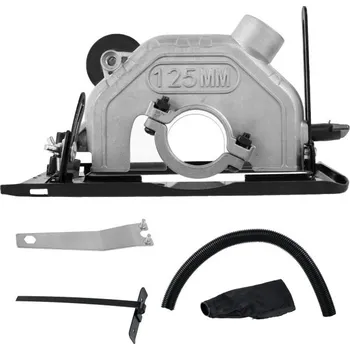 Převodník úhlové brusky na řezací zařízení 125 mm Vodicí základna Kryt kotouče Odsávání prachu Kompletní sada pro přesné řezání