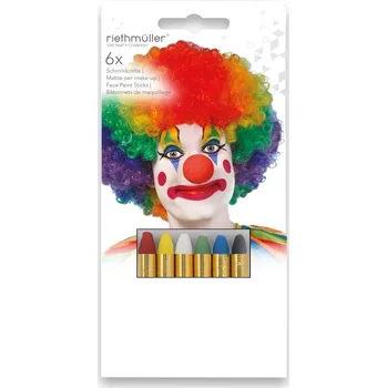 Karnevalový doplněk Make-up barvy na obličej - tyčinky 6 ks