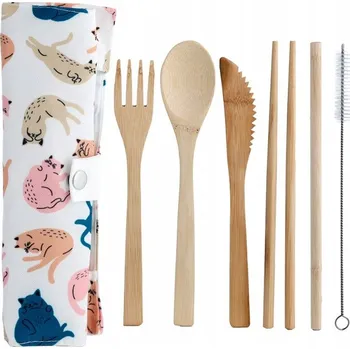 Příbor Sada bambusových příborů Puckator, 7 ks