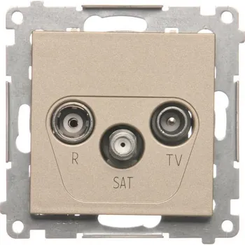 Elektrická zásuvka Zásuvka anténní R+TV+SAT koncová, 1x vstup: 5 MHz÷2,4 GHz, Simon 55 TASK.01/144, champagne metalizovaná