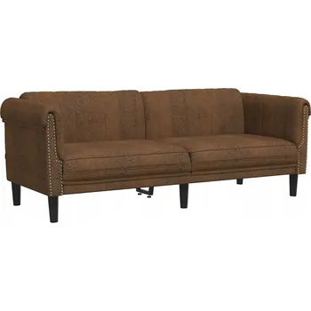 Pohovka Pohovka 4CONVY 203 x 77 cm z umělé kůže, hnědá
