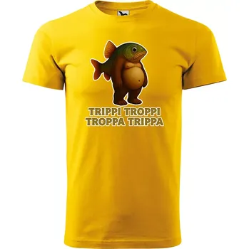 Sablio Tričko s potiskem Trippi troppi troppa trippa - Italian Brainrot - žluté XL