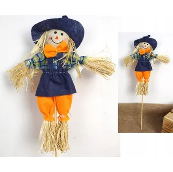 Dekorace STRAŠÁK DO ZELÍ z textilu na tyčce 41 x 20 cm mix SN55480