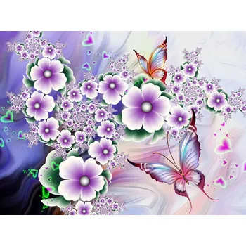 Diamantové malování Diamantové malování - Květiny a motýli - č. 686 40x50 cm