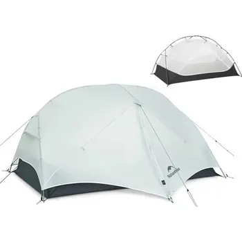 Stan Ultralehký stan pro 2 osoby 210 x 130 x 105 cm z odolného 15D nylonu Třísezónní turistický stan pro pěší výpravy a kempování šedá