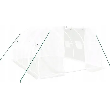 Skleník vidaXL Skleník s ocelovým rámem 12 m² 4x3x2 m [3188039] Barva: Bílá