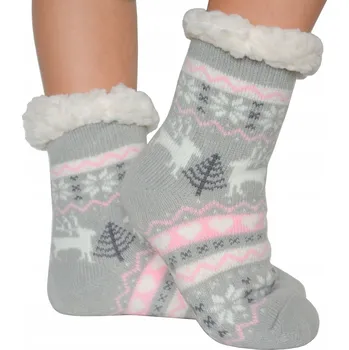 Dámské ponožky PONOŽKY TEPLÉ protiskluzové DĚTSKÉ ZIMNÍ 28-31