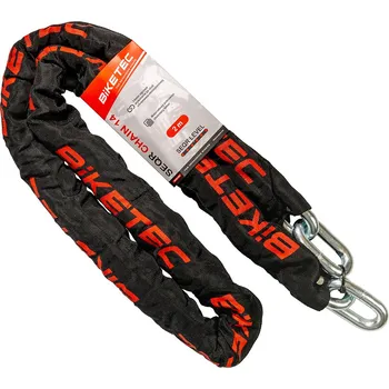 Motozámek BIKETEC SEQR řetěz 2M, oko/smyčka 14mm, černá OTUlanko (BIKETEC SEQR řetěz 2M, oko/smyčka 14mm, černá OTUlanko)
