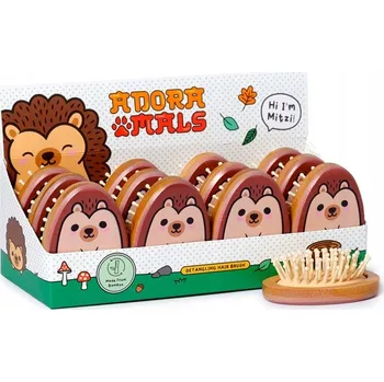 kartáč na vlasy Kartáč na vlasy oválný kulatý bambusový Ježík