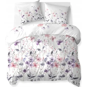 Povlečení Elegantní bavlněné povlečení 160x200 květiny bílo-růžové 73B