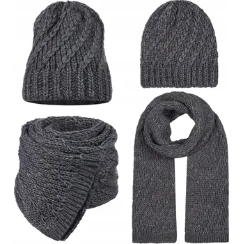 Čepice Majka set čepice a šála, univerzální velikost, šedá