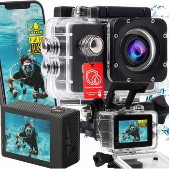 IP kamera SPORTOVNÍ KAMERA FULL HD Wi-Fi VODOTĚSNÁ 30M UPEVNĚNÍ DRŽÁKY PRO GO LCD