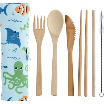 Příbor Sada bambusových příborů Puckator, 7 ks