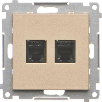 Elektrická zásuvka Zásuvka telefonní RJ12, 2 násobná, Simon 55 TF2.01/144, champagne metalizovaná