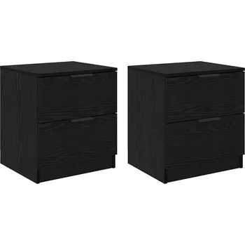 Noční stolek VidaXL Noční skříňka 2 pcs Černý dub 45 x 39 x 50 cm Kompozitní dřevo
