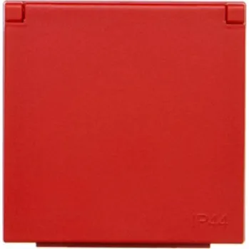 Elektrická zásuvka Kryt zásuvky silové 1 násobné, s uzemněním, IP44, víčko v barvě krytu,, Simon 55 TGZ1BUZP/122, červená