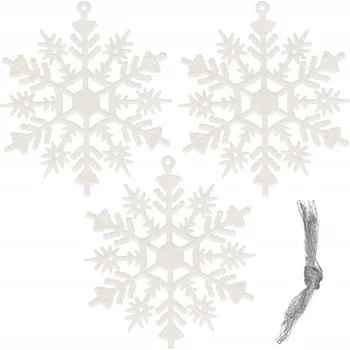 Vánoční dekorace SNĚHOVÉ VLOČKY VLOČKY VÁNOČNÍ BAŇKY NA STROMEČEK 10 CM 3 KS