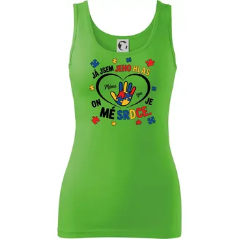 Dámské oblečení Jsem jeho hlas - Ruka v srdci - Dámské tílko - L ( Apple Green )