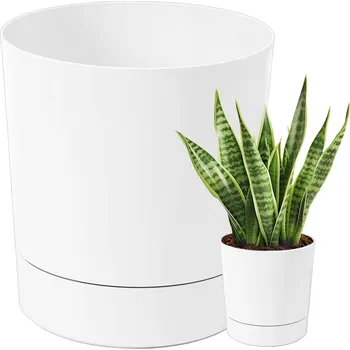 Květináč KVĚTINÁČ OBAL KVĚTINÁČE KVĚTINÁČ TUBO S PODSTAVCEM BÍLÝ 38x40cm