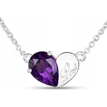 Přívěsek STŘÍBRNÝ PŘÍVĚSEK S AMETYSTEM SRDCE LOVE