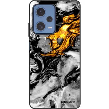 Pouzdro na mobilní telefon Picasee silikonový černý obal pro Xiaomi Redmi Note 12 Pro 5G - Black Gold 2