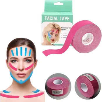 Podprsenka KINEZIOLOGICKÁ PÁSKA TEJPY 5CM PRO TAPING A LIFTING OBLIČEJE - RŮŽOVÁ