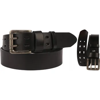 Opasek Pásek Pánský Kožený Dvouřadý Černý Ke Kalhotám Džíny Pro Obvod Pasu 110