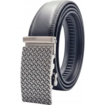 Opasek Kožený pánský pásek ČERNÝ S AUTOMATICKOU PŘEZKOU - PRO NĚJ