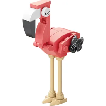 ostatní stavebnice Plameňák 5,7 x 3,6 x 9,2 cm Mini stavebnice 29 ks Mikro cihličky Kreativní 3D zvířecí model pro děti od 9 let Rozvoj fantazie a zručnosti