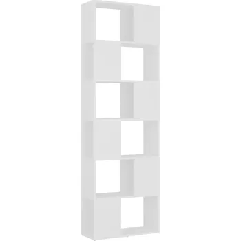 Knihovna Regál na knihy/přepážka, bílý, 60x24x186 cm