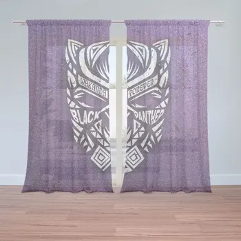 Záclona Sablio Záclony BLACK PANTHER wakanda forever Bílý: 2ks 150x250cm