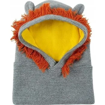 Čepice ZOOCCHINI ZIMNÍ ČEPICE S NÁKRČNÍKEM LEV LEO, PODŠÍVKA Z FLEECU 6-12M