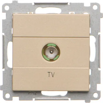 Elektrická zásuvka Zásuvka anténní TV 1 násobná koncová, pro jednotlivé instalace, Simon 55 TAK1.01/144, champagne metalizovaná