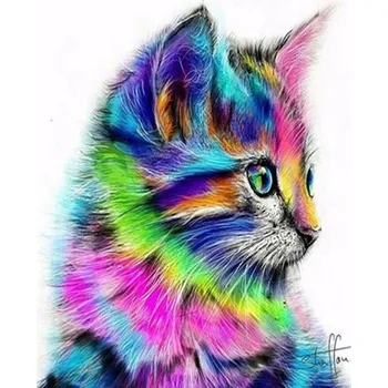 Diamantové malování Diamantové malování - Duhové kotě - č. 336 40x50 cm