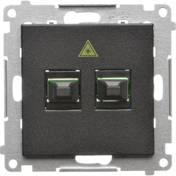 Elektrická zásuvka Zásuvka optická 2 násobná SC/APC, Simon 55 TGS2.01/149, černá metalizovaná