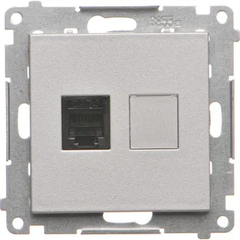 Elektrická zásuvka Zásuvka telefonní RJ12, 1 násobná, Simon 55 TF1.01/143, hliníková