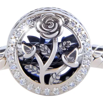 Přívěsek Stříbrný přívěsek 925 růže se zirkony na modulární náramky