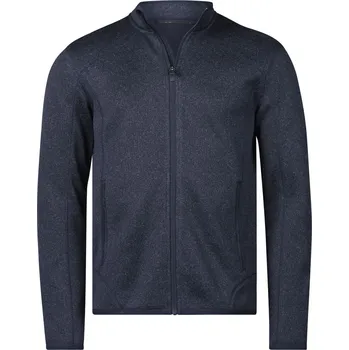 Pánská mikina Pánská melanžová pletená fleecová bunda TJ 9615 navy melange M