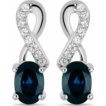 Náušnice Náušnice stříbrné s broušenými London topazy a zirkony Ag 925 045077 LT 1,4 cm, 2,8 g