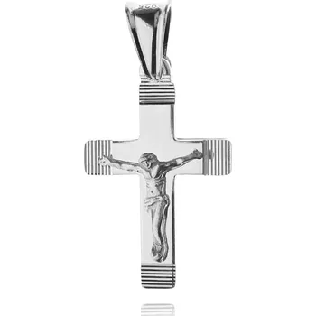 Přívěsek STŘÍBRNÝ MALÝ KŘÍŽEK S JEŽÍŠEM PÁNSKÝ DÁMSKÝ